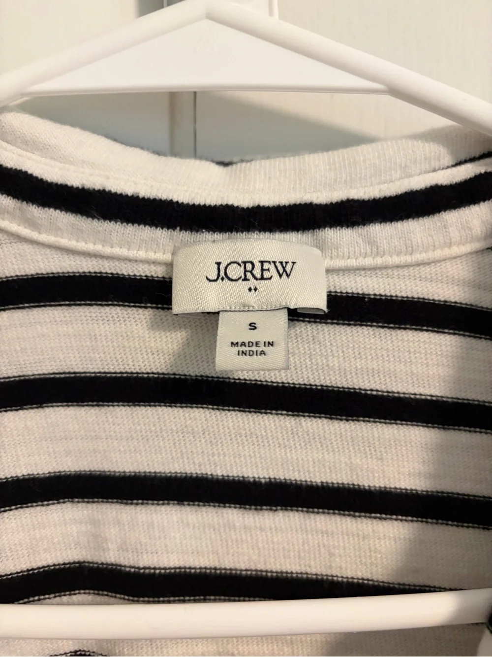 J. Crew Black and White Striped knit collard polo dress